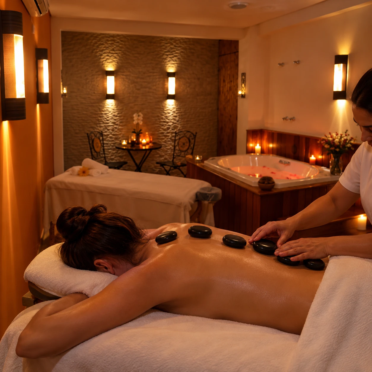 Massagem Relaxante com Cortesia de Pedras Quentes – 1 hora